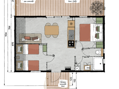 Plan 33m² - Nature Loisirs et Promotions Calvados Plage